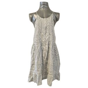 White and Blue Free People Desert Days Striped Mini Dress